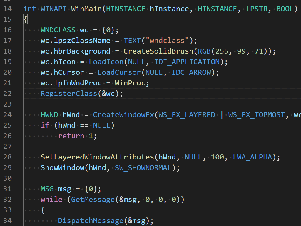 c++ Why flicker when showing transparent window on Windows? Stack