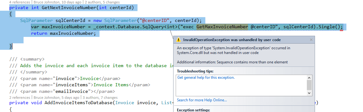 c Sequence contains more than one element error in MVC Stack Overflow