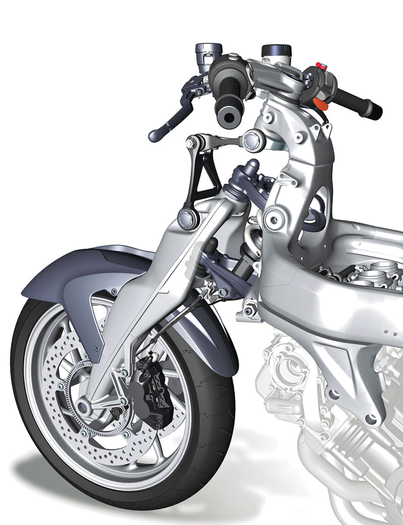 mechanical engineering How doublewishbone front suspension in bike