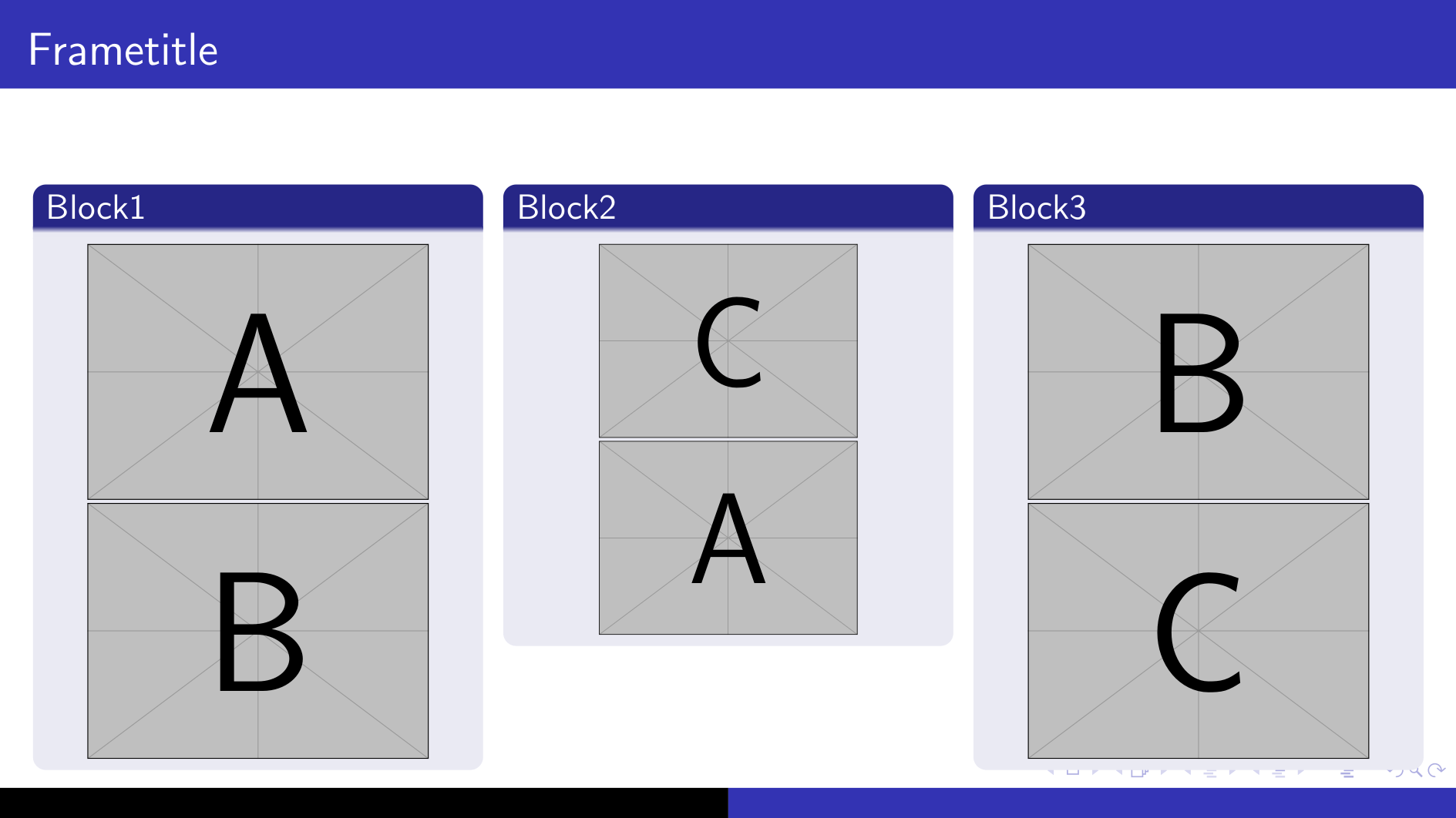 graphics Beamer Multiple blocks with images vertical centering of