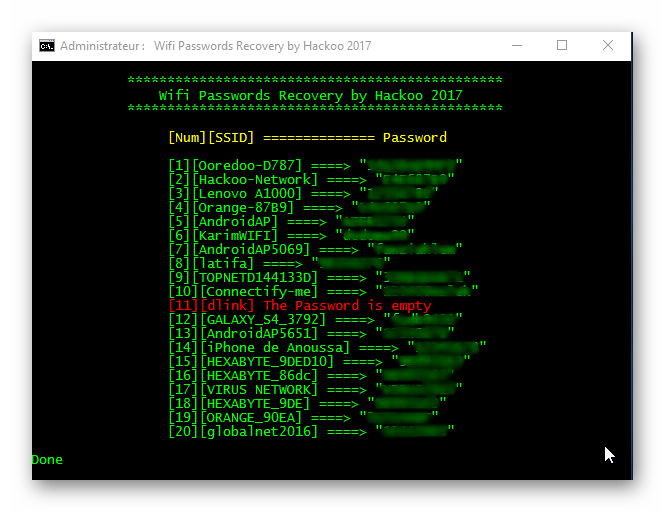 batch file Networks' key content is missing when I use