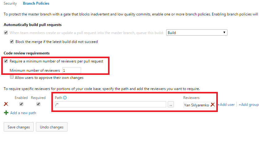 tfs How to set specifict users to be reviewers Stack Overflow