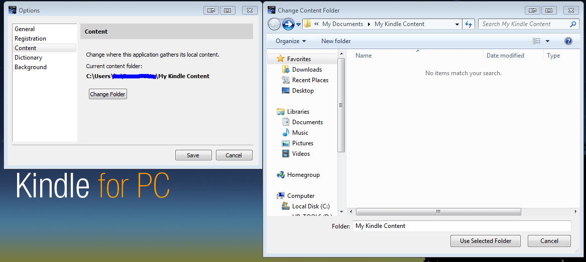 Can I Change the PC File Location for Kindle For PC? Super User
