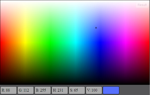 Create gradient for color selection with HTML5 canvas (all possible RGB