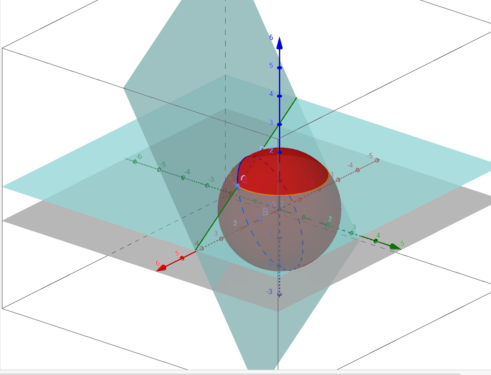 geometry Find the center of a circle on a sphere given 2 points and its radius Mathematics