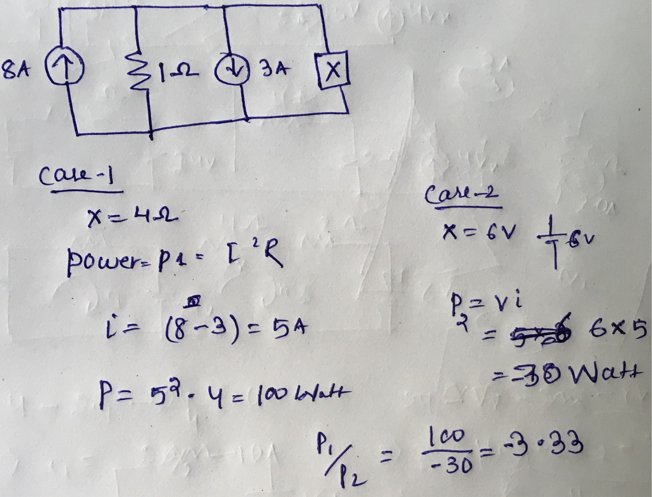 current Problem in find P1/P2 in this circuit Electrical