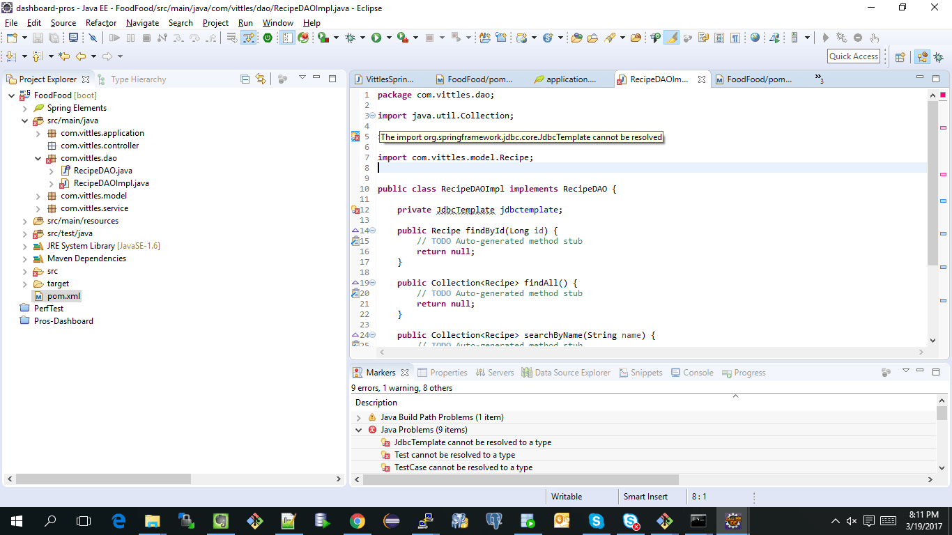 java spring boot The import org.springframework.jdbc.core