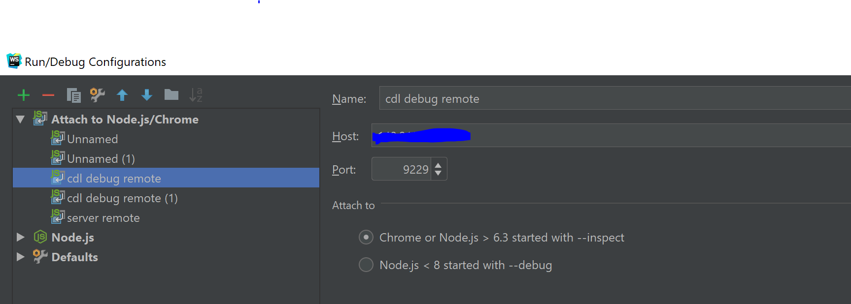 node.js Issues setting up remote node debugging with