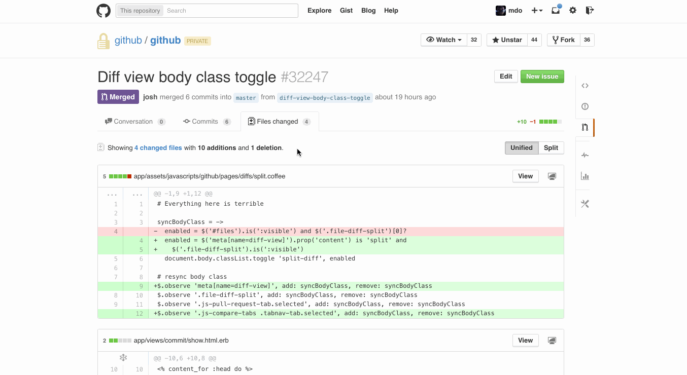 git Change github diff to be side by side comparison? Stack Overflow