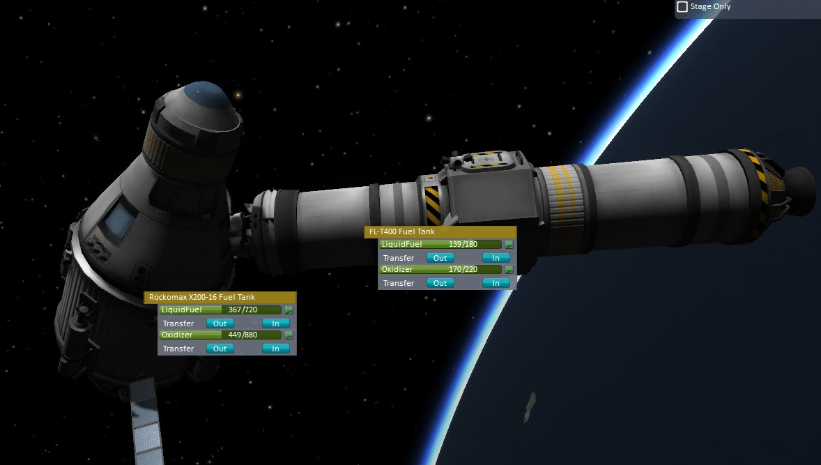 Kerbal Space Program Can I transfer Parts to another inorbit vessel