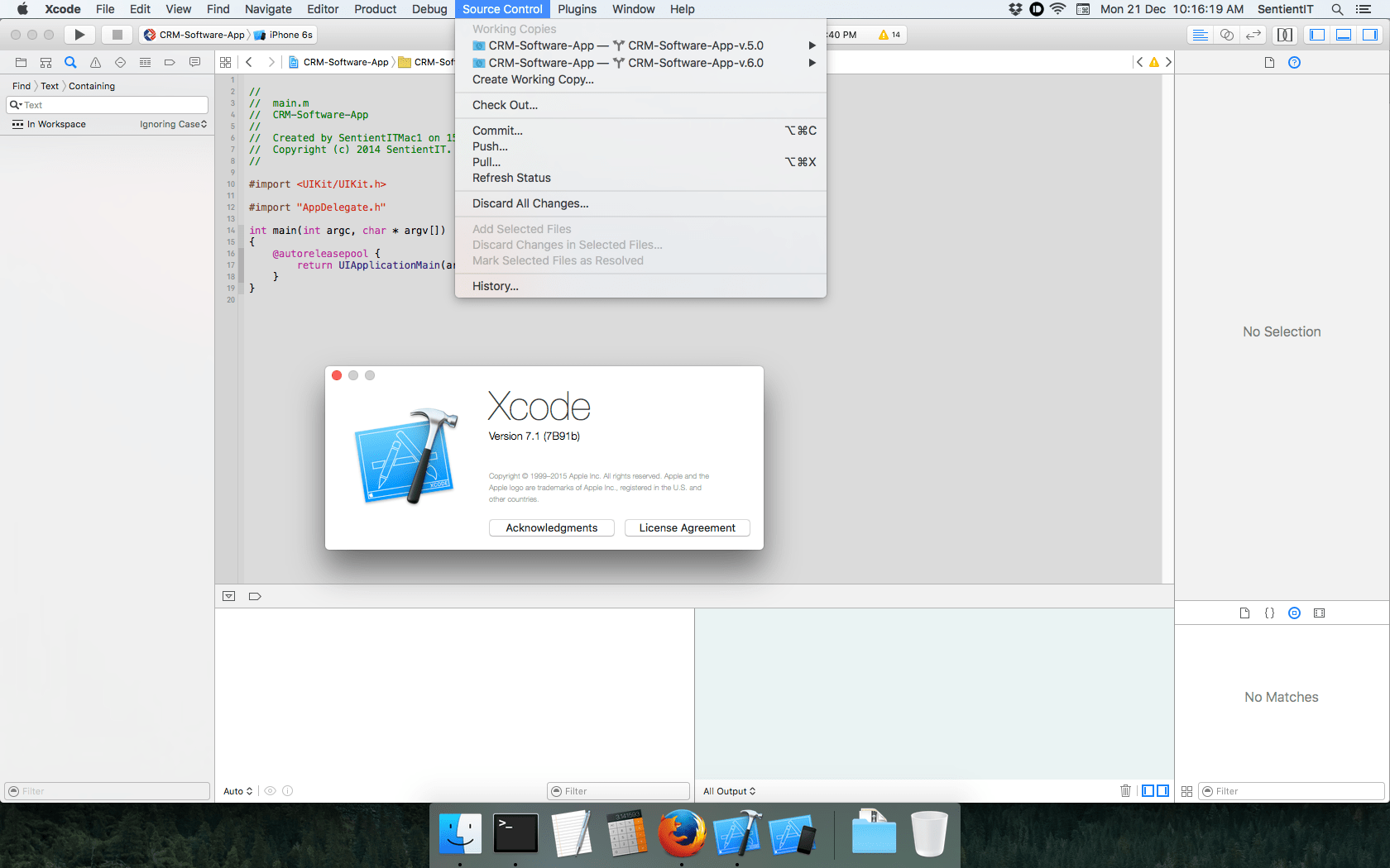 ios My xcode is showing two branches open at same time in source