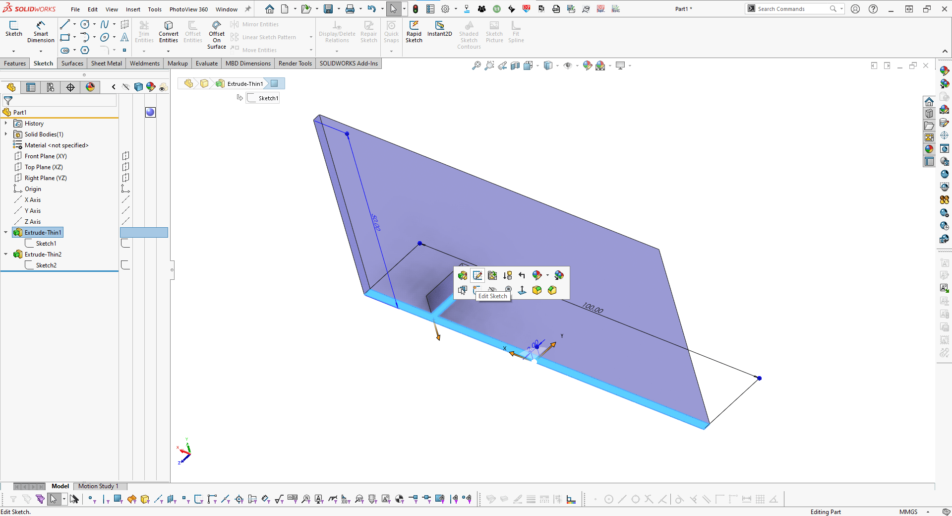 3d printing Solidworks The protrusion disappears when I enter into