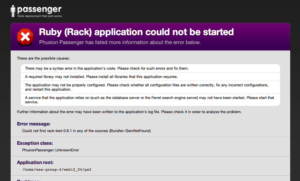 ubuntu 12.04 Got the Phusion Passenger errors with rails Stack Overflow