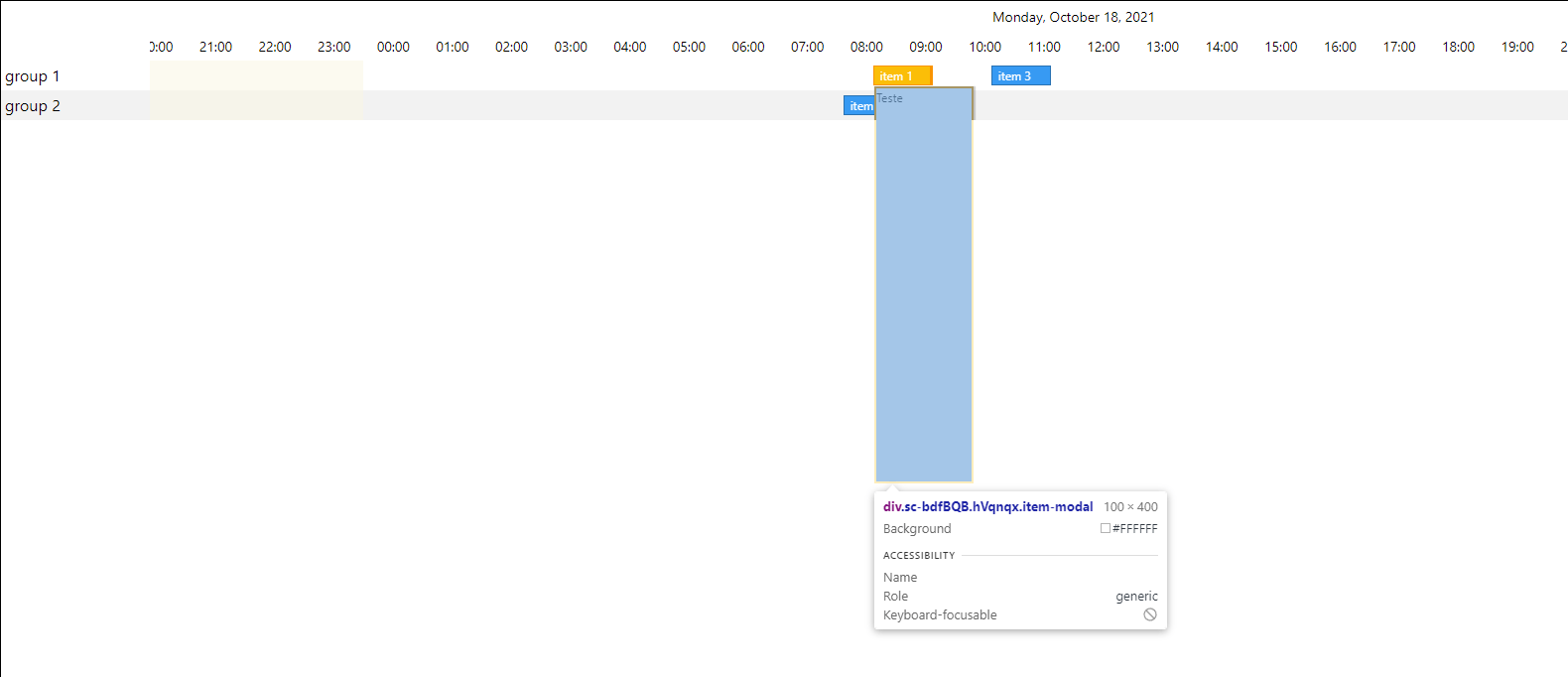 javascript ReactCalendarTimeline modal zIndex not working properly