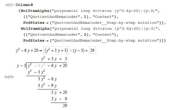 Formatting results of a polynomial long division Mathematica Stack