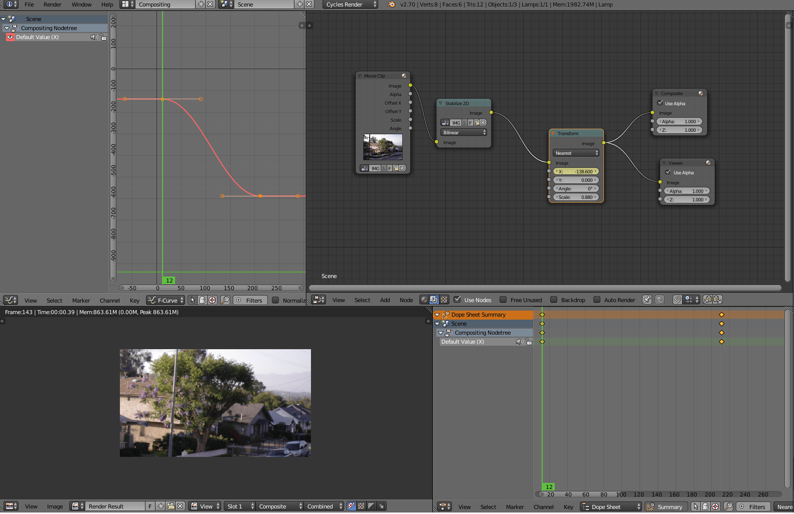 animation 2D stabilization of camera pan Blender Stack Exchange