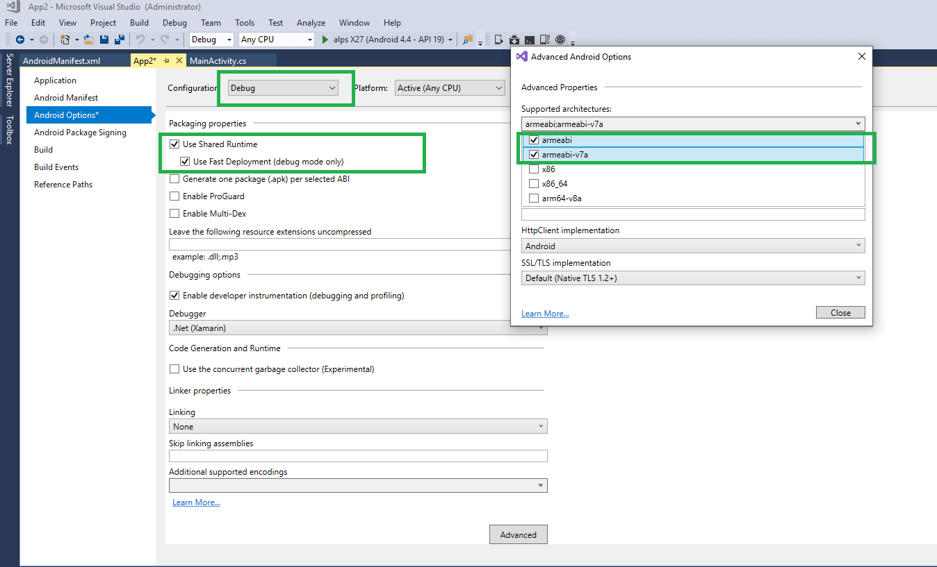 xamarin.android Deployment failed