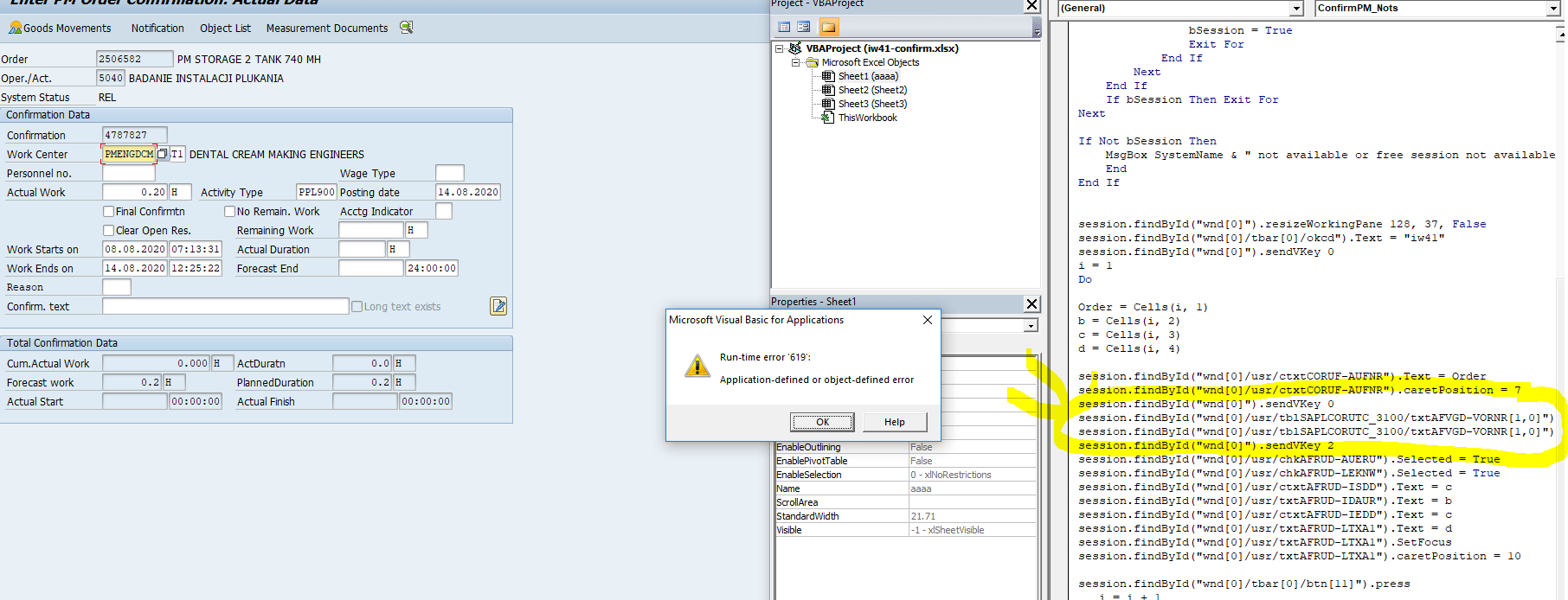 excel How do I make a loop in SAP VBA script Stack Overflow