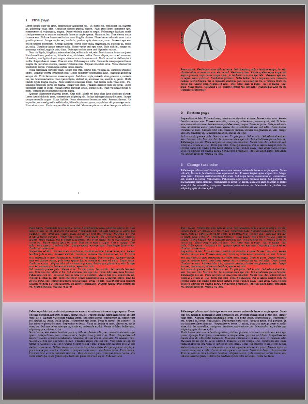 minipage How to split latex page horizontally, and have a different