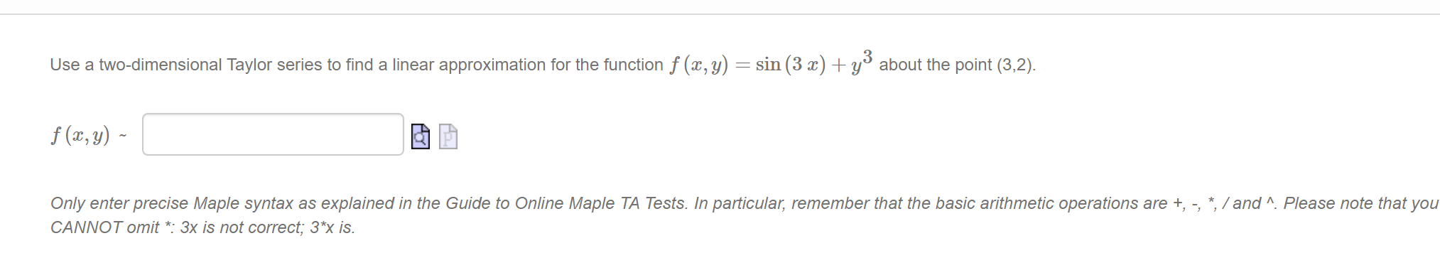 multivariable calculus Two dimensional Taylor Series Linear