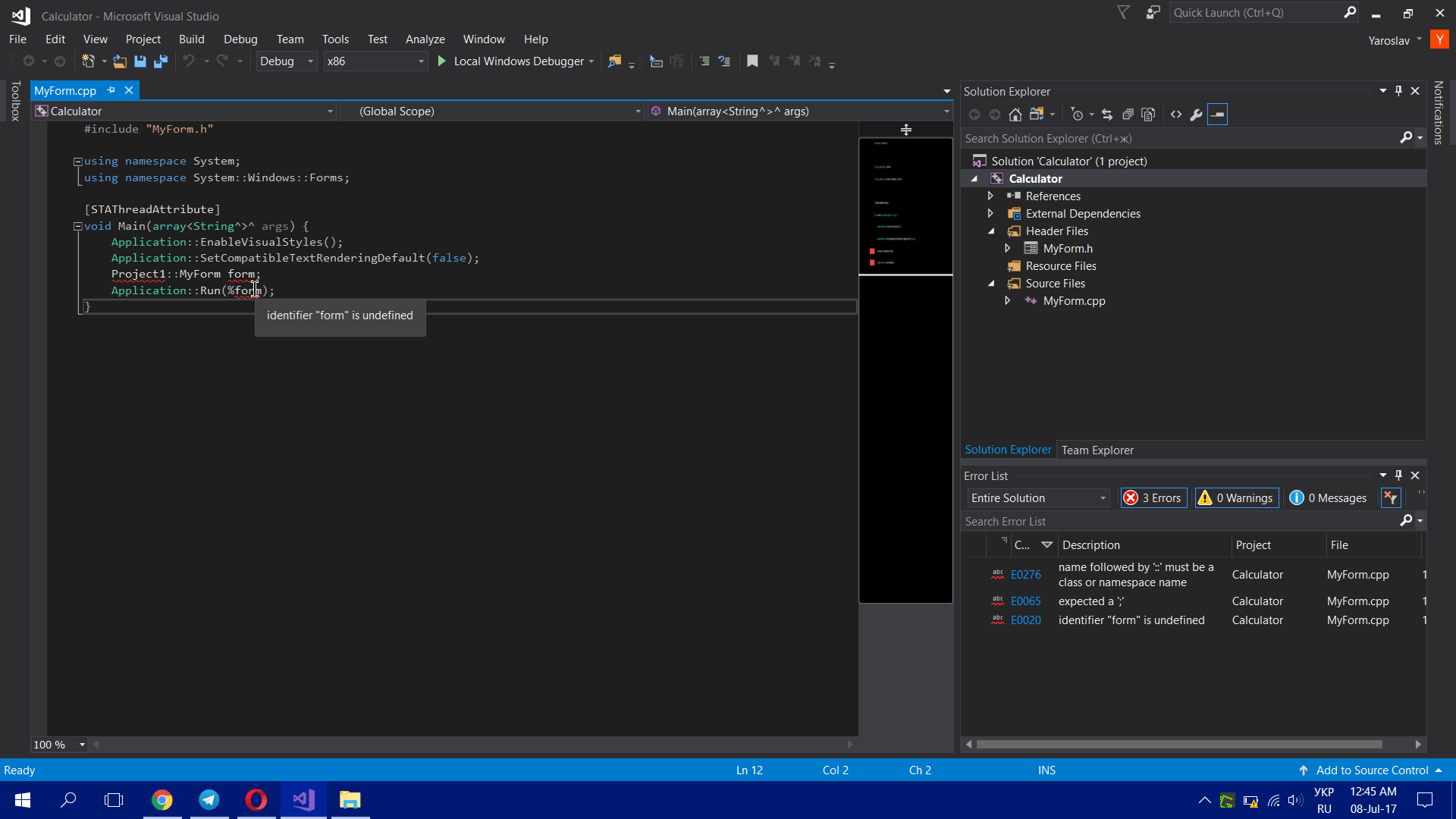 winforms Identifier form is undefined Stack Overflow