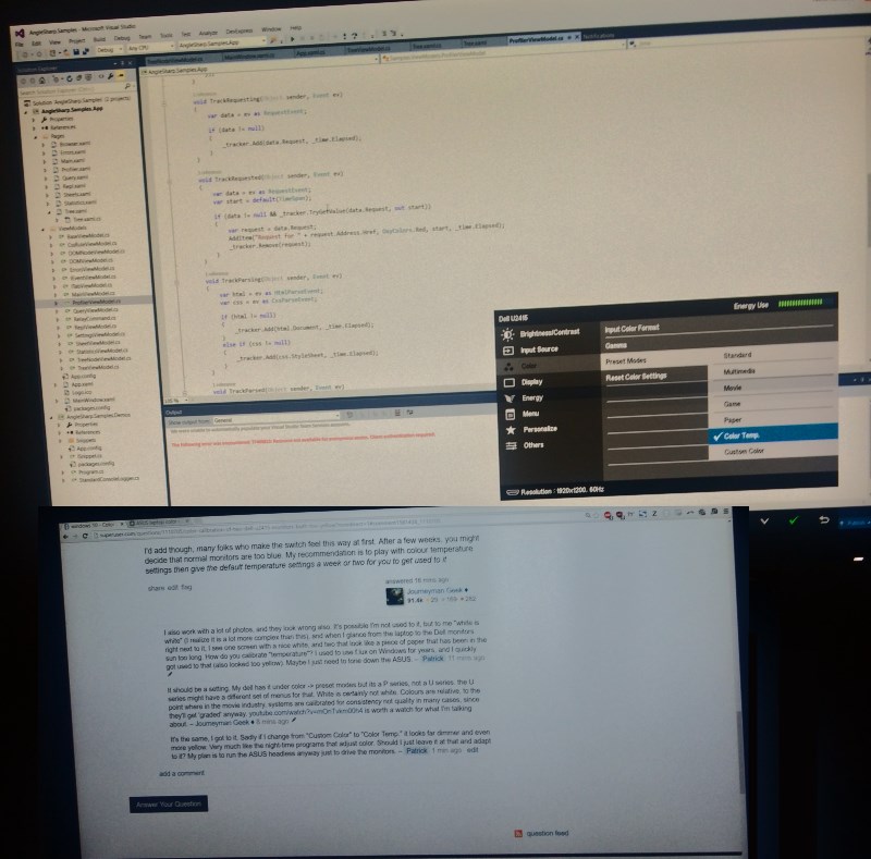 windows 10 Color Calibration of two Dell U2415 monitors both too