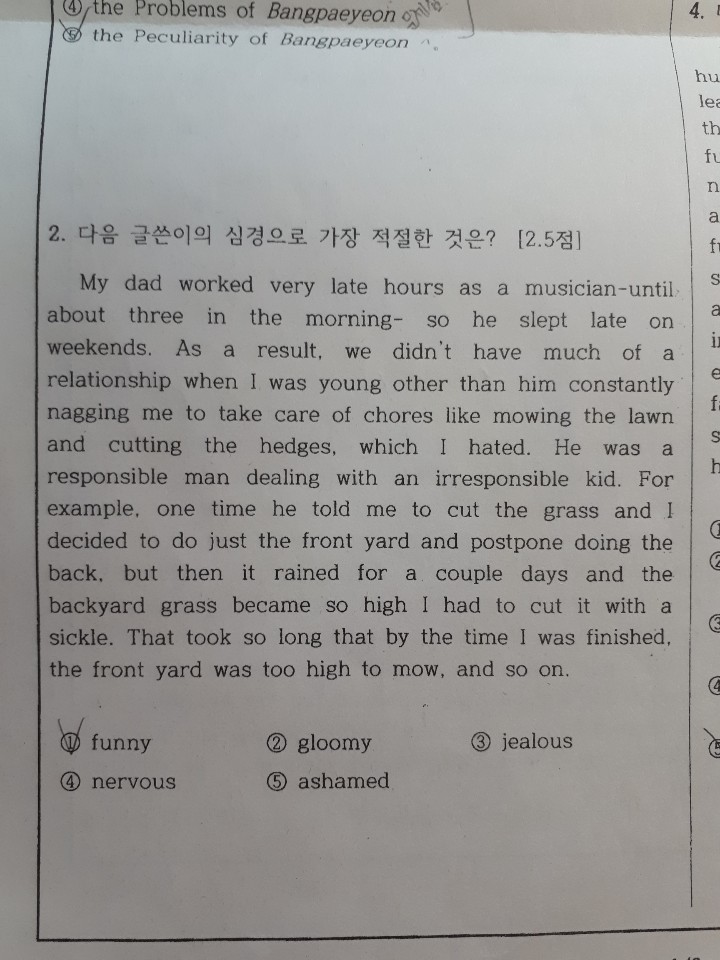 reading This is from high school English test in South Korea
