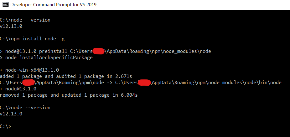 node.js NPM fails to update Node on Windows 10 Stack Overflow