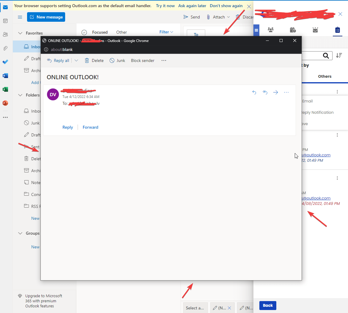 javascript How to open email in Outlook using the Outlook addon