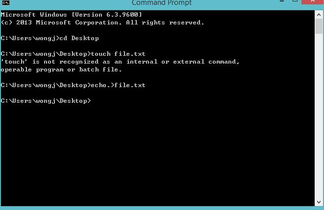 Command line Why cant' I use the 'touch' command? Stack Overflow