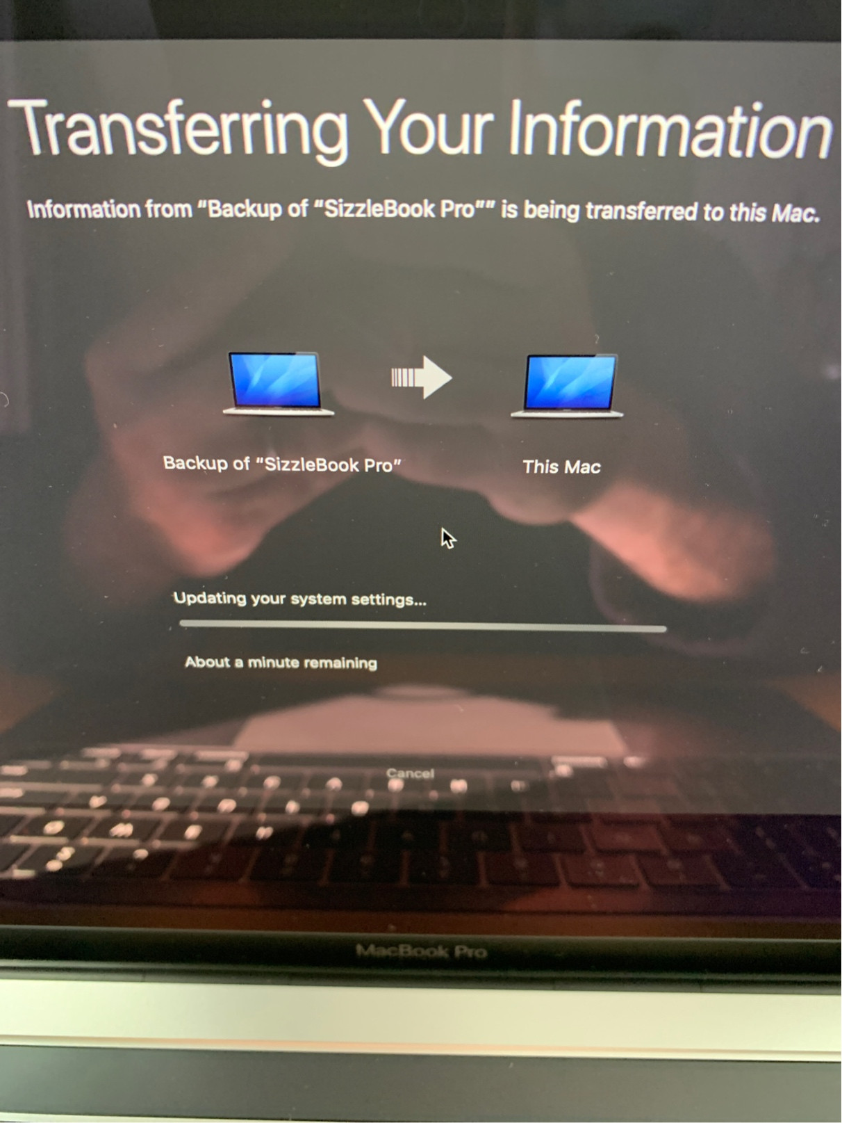 macbook pro Stuck on Transferring Your Information Ask Different