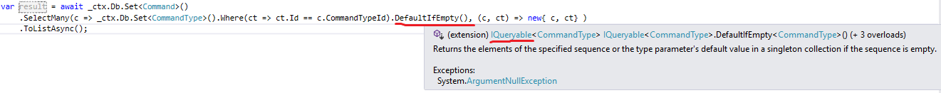 c Performance Impact of Using DefaultIfEmpty on Linq Join Stack