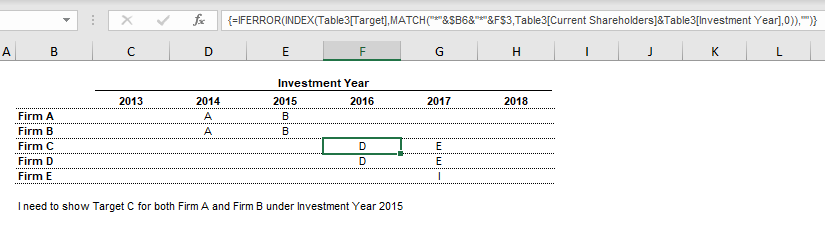 excel Index/Match with Multiple Criteria and Multiple Outputs Stack