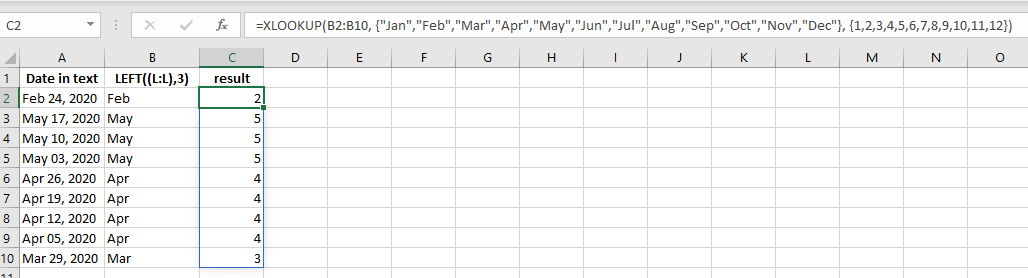 microsoft excel How to use XLOOKUP with an dynamic row