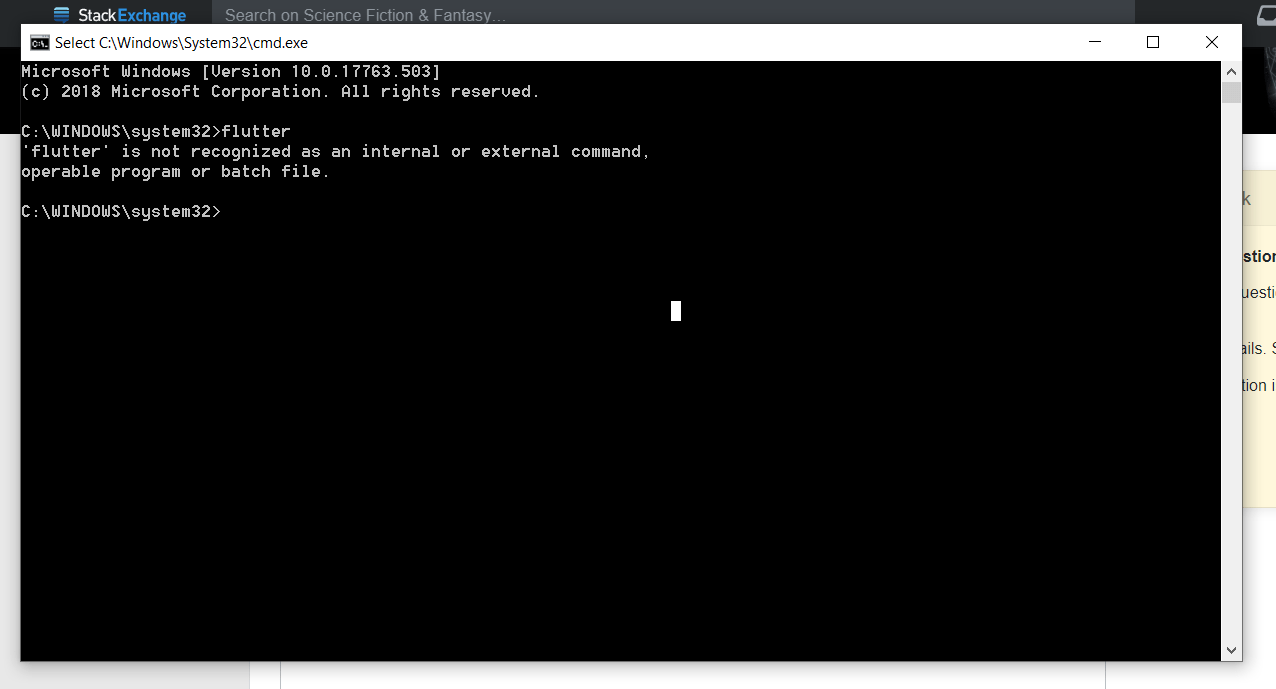 How to solve "'flutter' is not recognized as an internal or external