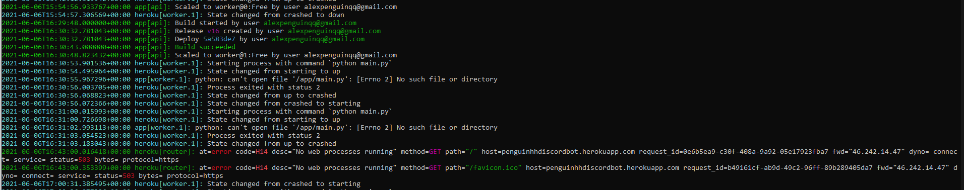 how to fix "python can't open file '/app/main.py' [Errno