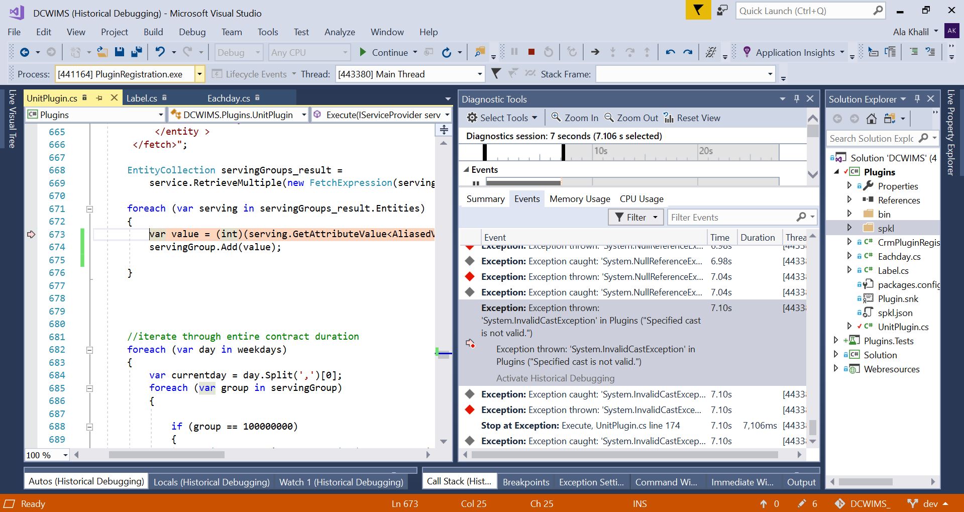 plugins System.InvalidCastException ("Specified cast is not valid