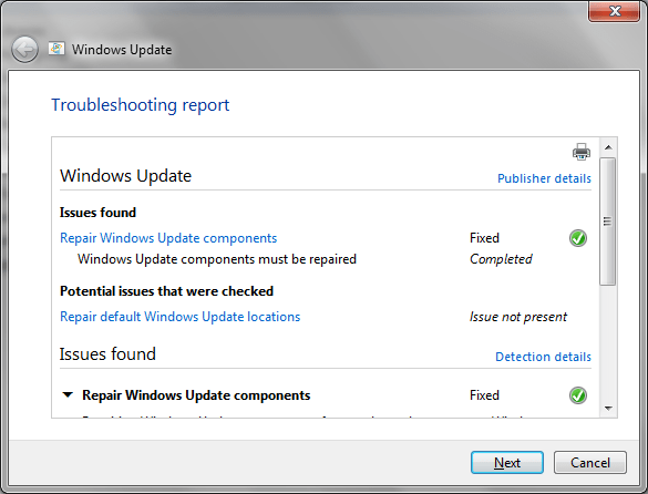 Windows Update Troubleshooter Windows 7 Microsoft Community