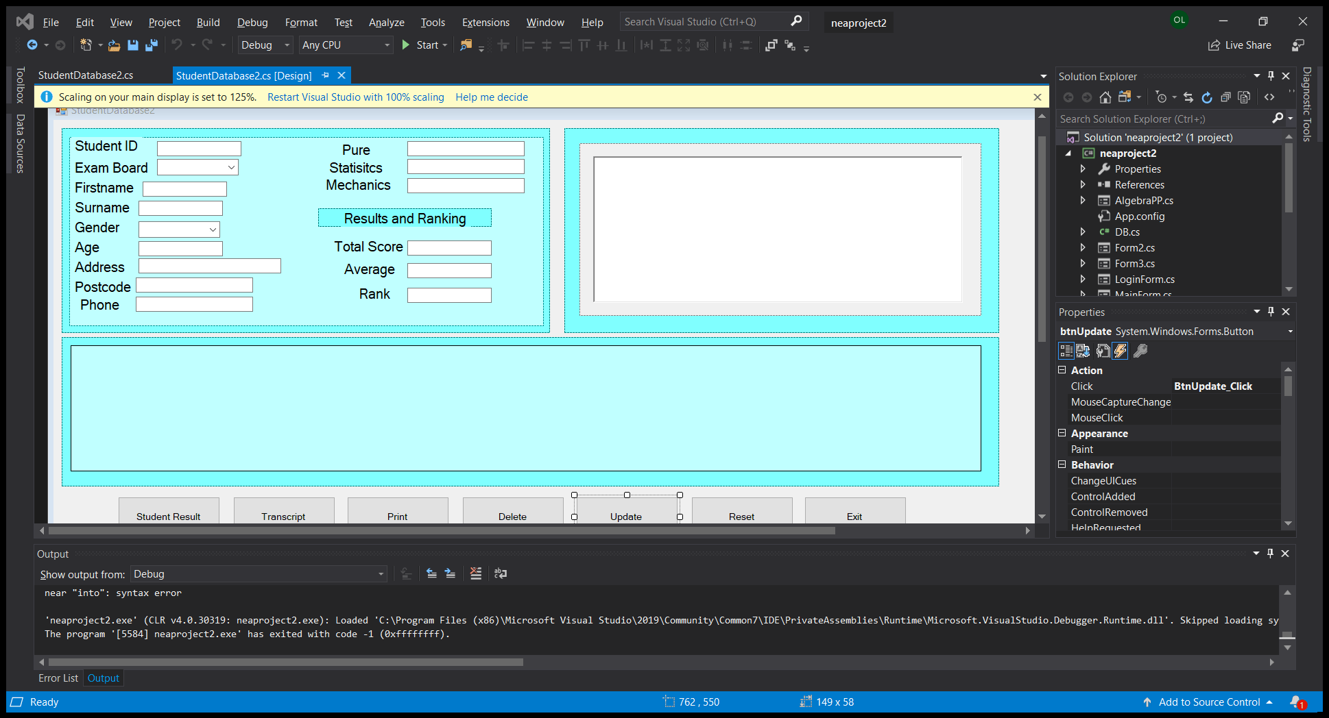 c I keep getting the error System.Data.SQLite