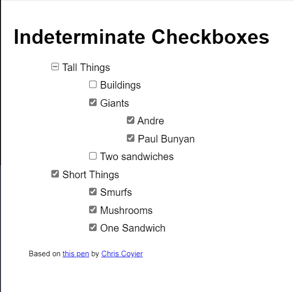 reactjs indeterminate checkbox in React Stack Overflow