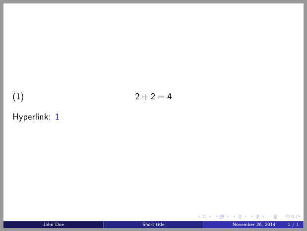 hyperref Beamer hyperlinks and short title colors TeX LaTeX Stack Exchange