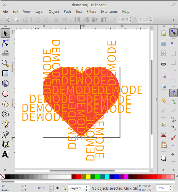 mask Make wordsart in Inkscape — How can I cut the words out of a