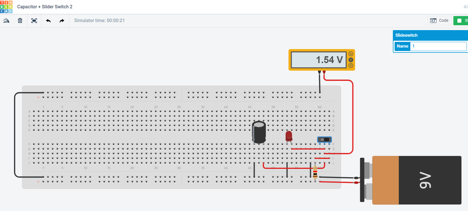voltage Why does my capacitor explode in this circuit simulator