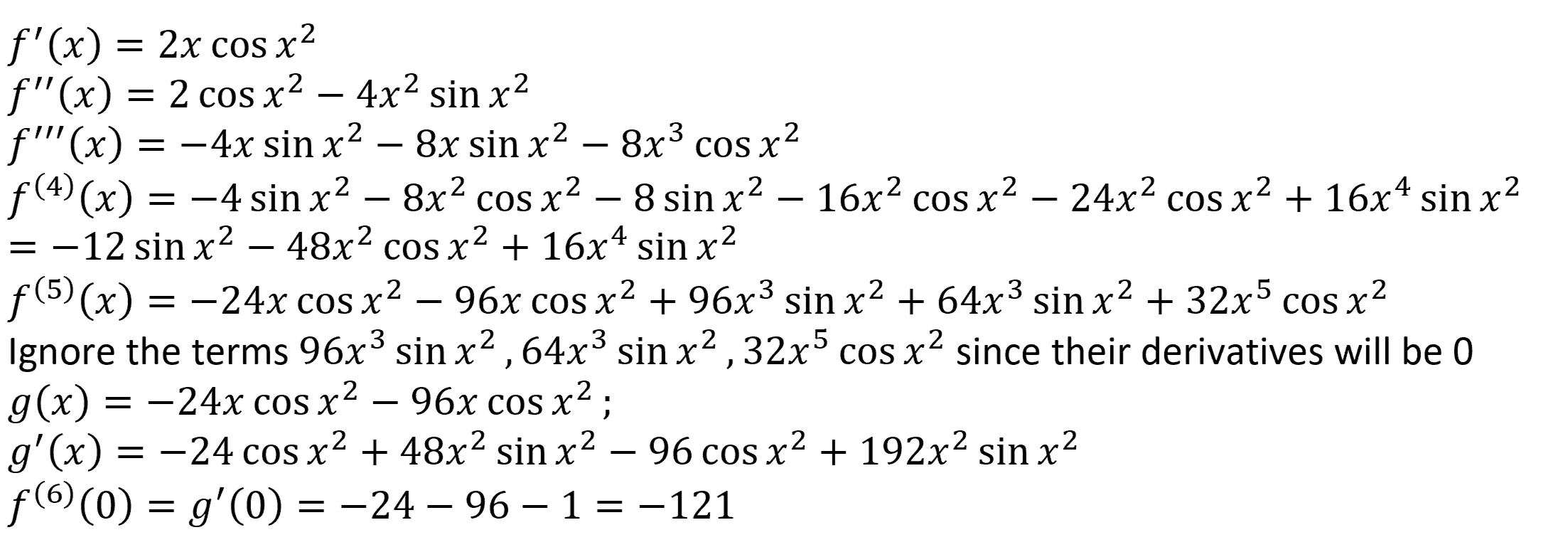 calculus Confused using Taylor series to find derivative