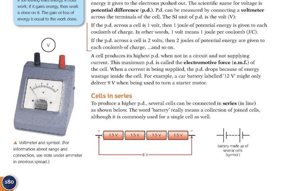 How is potential difference greatest when battery is not in a circuit