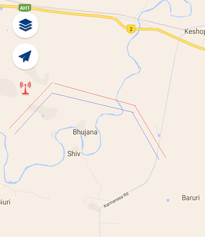 Draw Distance On Map Android map how to draw Parallel Lines with some distance Stack Overflow