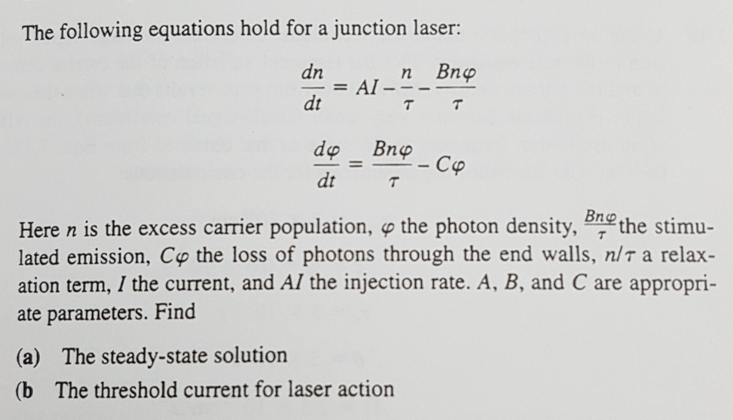Find the steadystate solution from two given differential equations