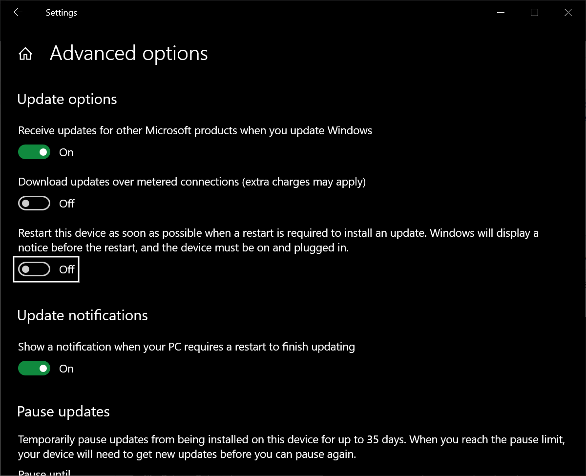 Install Windows updates and restart using PowerShell.