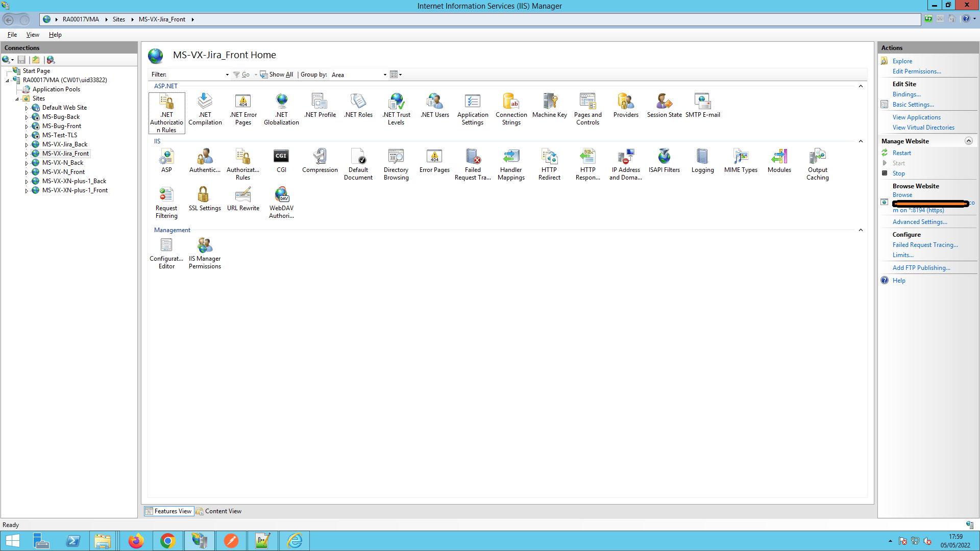 IIS 7.x server error with HTTPS deployement Stack Overflow
