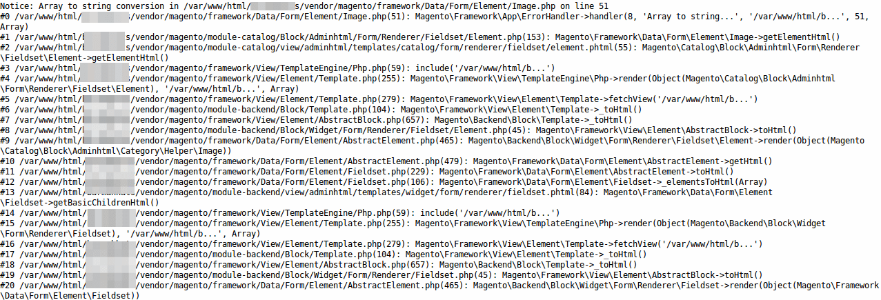 magento2 Notice Array to string conversion on admin category